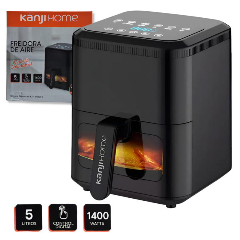 Freidora De Aire Kanji Digital 5 Litros KJH-1400FC 1400w