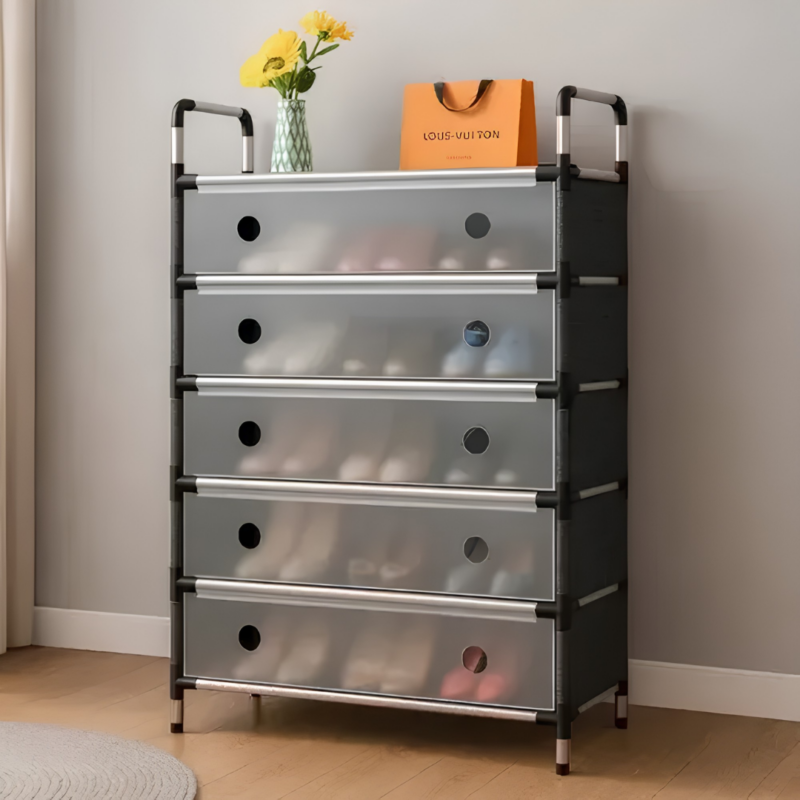 Rack Organizador de Zapatos 6 Niveles 5 Cajones Tapas Antipolvo XJF206