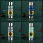 SET DE TERMO 680ml +VASOS VACUUM FLASK (BOLSA VERDE) 3SET - Imagen 2