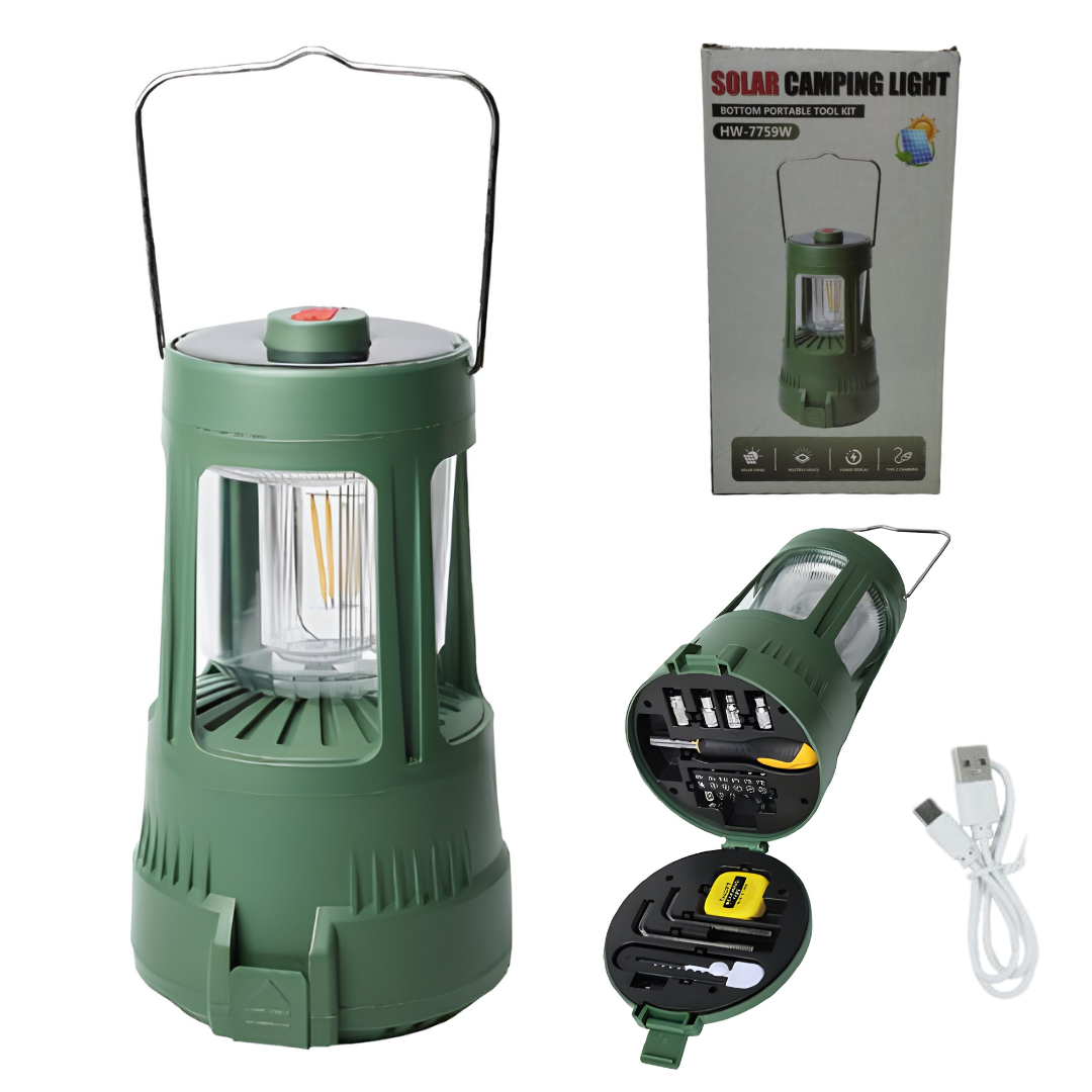 Articulos 19-02 - 2026-07-20T115616.091 Lampara Solar con Manija y Kit de Herramientas CAMPING LIGHT HW-7759W - Imagen 1