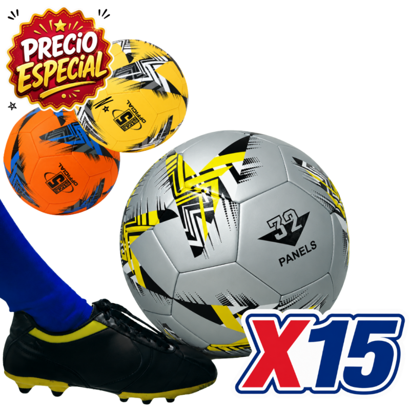 Kit x15 Pelotas de Fútbol 32 Paneles