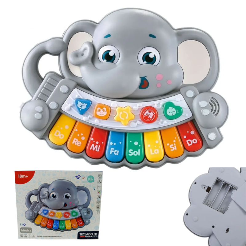Piano Infantil Forma de Elefante JY-26-521