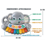 Piano Infantil Forma de Elefante JY-26-521