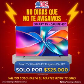 Smart TV Ultra HD 43″ Pulgadas CAUIPE
