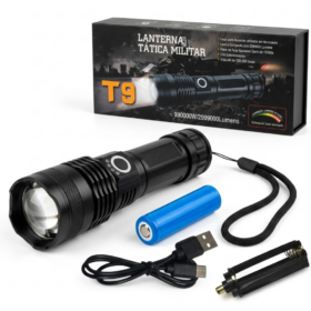 LINTERNA METALICA TATICA PREMIUM MILITAR T9